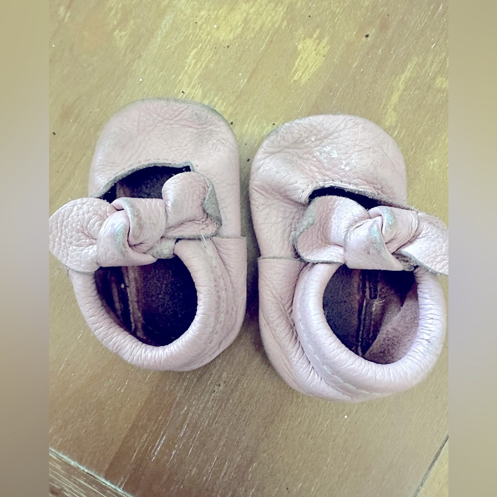 Blush Pink Bow Freshly Picked Little Girls shoes
